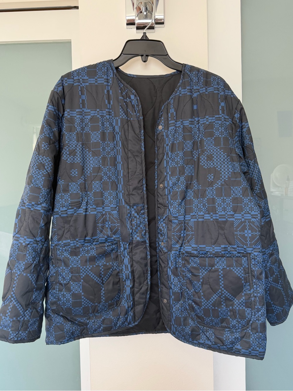 Obey Quilted Black & Blue Patterned puffer Jacket